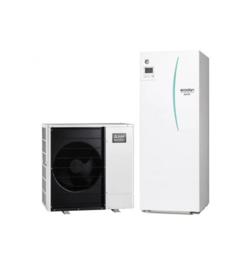 Šilumos siurblys oras-vanduo Mitsubishi POWER PUD-SWM80YAA/EHST20D-YM9D su integr.200 ltr. talpa (8.00 kw) 3Ø -25