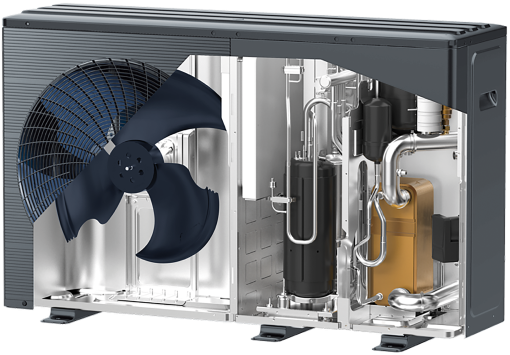 AIRWELL aukštatemperatūris  šilumos siurblys oras-vanduo  Wellea Monobloc HT R290, BDHW 040R 04M25 (4.50 kw) 1Ø  -25 - Image 3