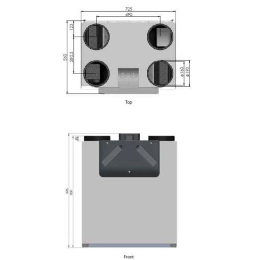 Entalpinis vertikalus rekuperatorius Zehnder ComfoAir E 350 su integruotu tenu - Image 2