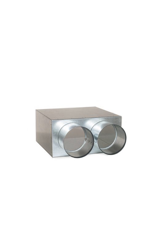 Metalinė dėžutė vėdinimo grotelėms 2 x 75, jungimas gale