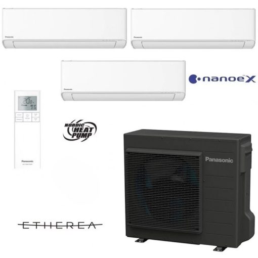 Multi-split komplektas Panasonic išorinė dalis CU-3Z75ABEC (7.50 – 8.60 kw) su vidinėmis dalimis: CS-HZ25YKE-1 (2.50 – 3.40 kw) 2 vnt ir CS-HZ35YKE-1 (3.50 – 4.00 kw) 1 vnt -25