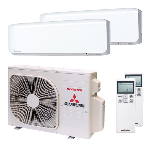 Multi-split komplektas Mitsubishi Heavy išorinė dalis SCM45ZS-W (4.50 - 5.30 kw) su PREMIUM vidinėmis dalimis: 1 vnt SRK25ZS-W (2.50 kw) + 1 vnt SRK35ZS-W (3.50 kw)  -15