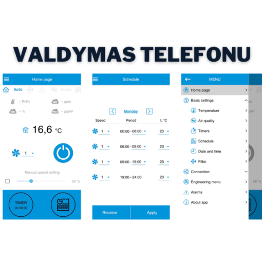 Vertikalus plokštelinis entalpinis rekuperatorius RECOM EPP3SE su WIFI valdymu - Image 3