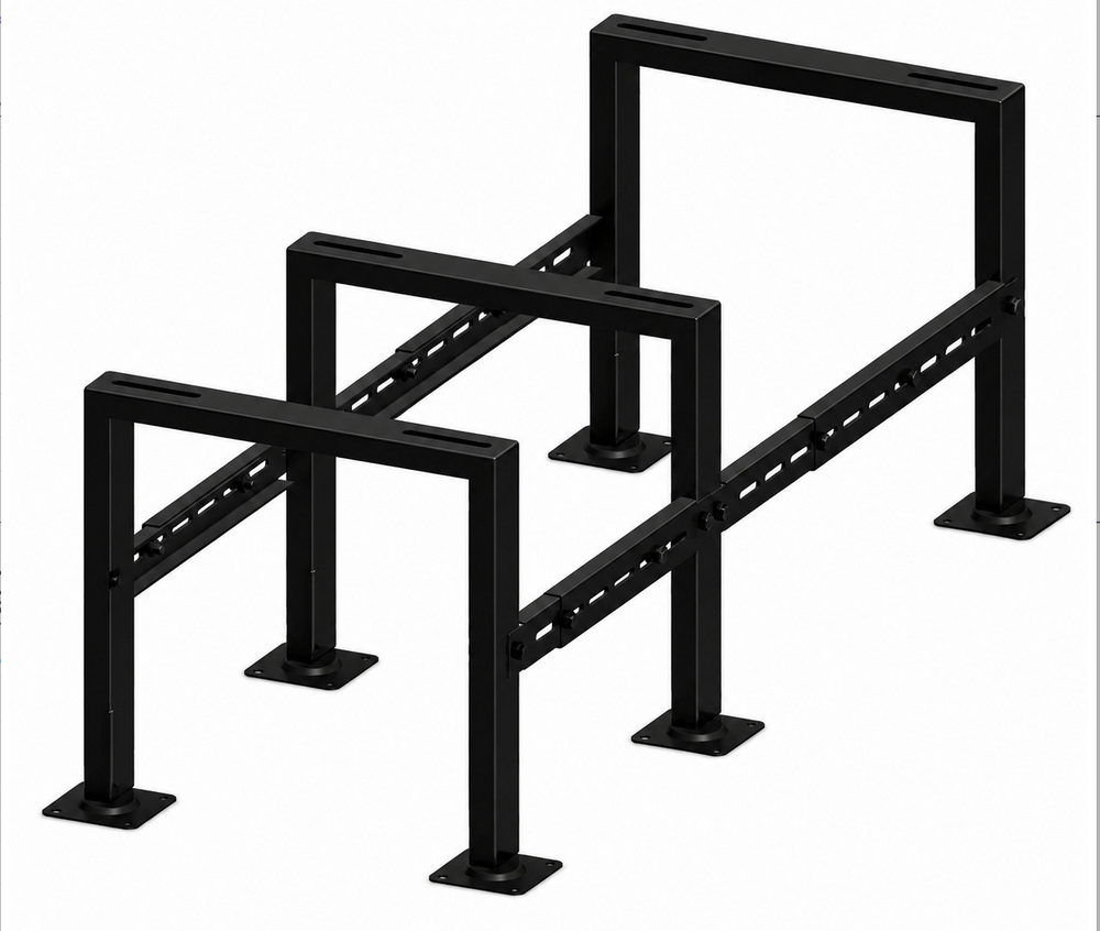 Pastatomas dvigubas laikiklis 800-1360x430x440-500 200kg Juodas. GB-51W-K